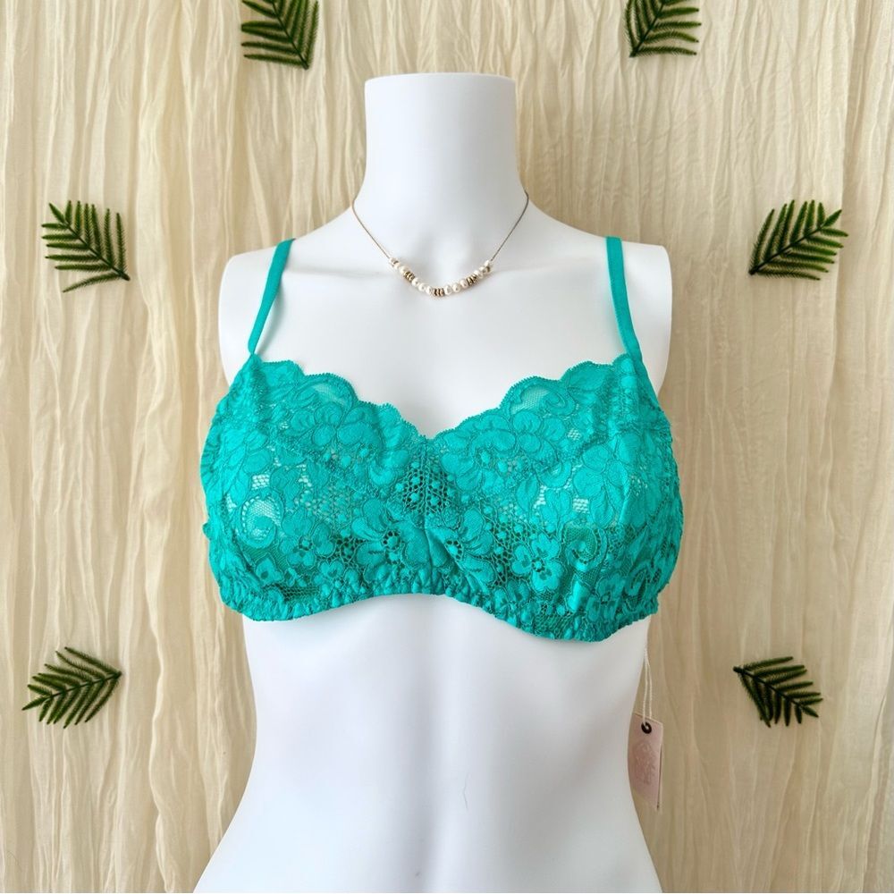 Free People We Are HAH Teal Hook Up‎ Lace Bra Size 32-40 DD New With Tags